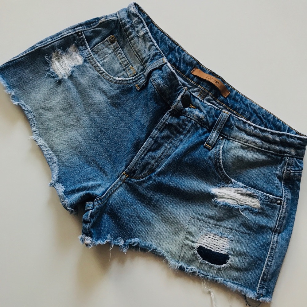 Joe's Jeans Distressed Blue Denim Cutoff Shorts
